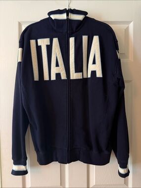 Kappa ITALIA Navy & White Bomber Jacket